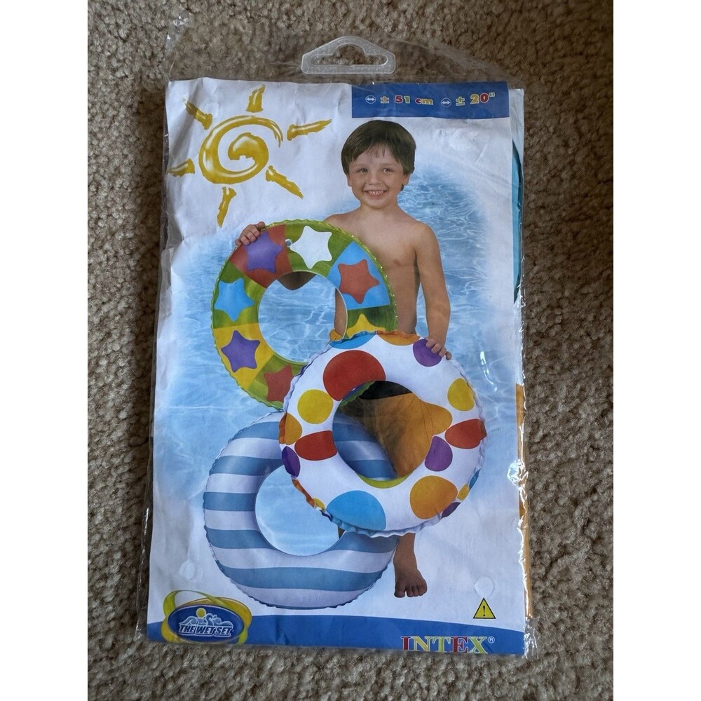 Vtg Intex The Wet Set 20-Inch‎ Swim Ring Circle Pattern 2001 New In Package